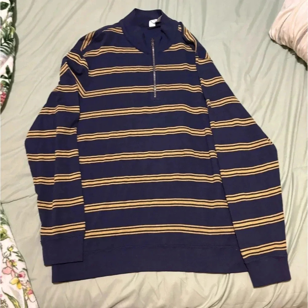 Chaps long sleeve 1/4 zip yellow and blue long sleeve polo